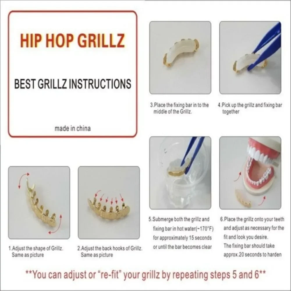 14k Gold Plated Grillz Set (Top & Bottom)